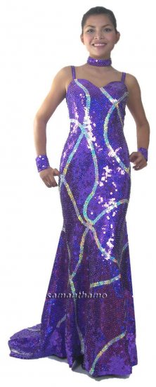 CT536 Sparkling ' Latin Sequin Dance, Occasion Costume, Gown - Click Image to Close