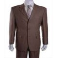 Men's Taupe 3 Button Pinstriped Suit - Tailor Made In 7 Days!