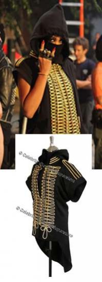 Rihanna Hoodie ‘Run This Town’ Music Video Military Jacket - Click Image to Close