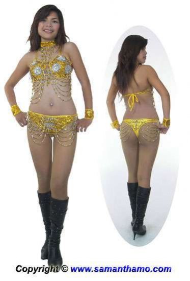 Gold Sequin Showgirl SEXY Lap Dance Bikini - Click Image to Close