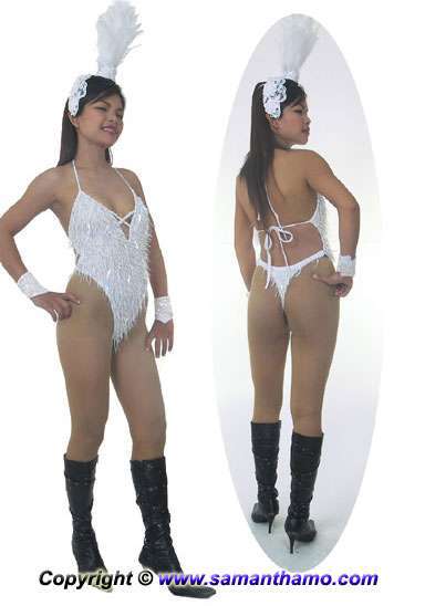 STC2038 VEGAS Showgirl Costume & Feather Headpiece - Click Image to Close