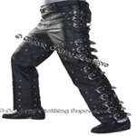 Michael Jackson 100% REAL LEATHER - Bad Tour Buckle Trousers - Click Image to Close