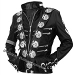 Michael Jackson Bad Jacket with Silver Eagle Badges - All Sizes! - Click Image to Close