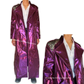 Custom Made Faux Patent Leather Purple Trench Coat With Stud