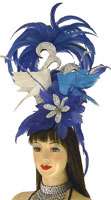 HD517 Tailor Made Real Feather 2 Birds Show Girl Head Piece - Click Image to Close