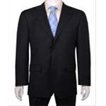 Men's Black 2 Button Pinstriped Suit - Tailor Made In 7 Days! - Click Image to Close