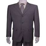 Men's Grey 3 Button Pinstriped Suit - Tailor Made In 7 Days! - Click Image to Close