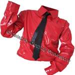 MJ Red PVC Dangerous Shirt & Tie - Pro Series - Tailor Made - Click Image to Close