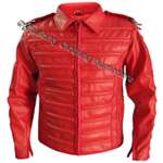 MJ RED Man In Mirror Jacket - Real Leather - (All Sizes!) - Click Image to Close