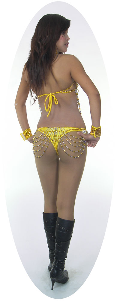 Gold Sequin Showgirl SEXY Lap Dance Bikini