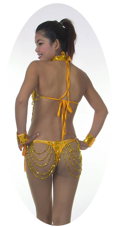 Gold Sequin SEXY Showgirl Lap Dance Bikini